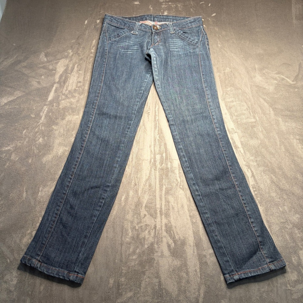 Vtg Diesel Industry Jeans Womens 29 Blue Low Rise Straight Whiskered Y2K Denim